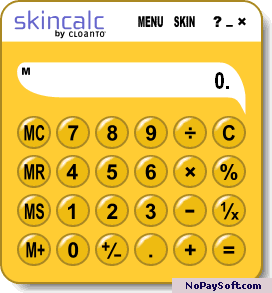 SkinCalc 3.5 program screenshot