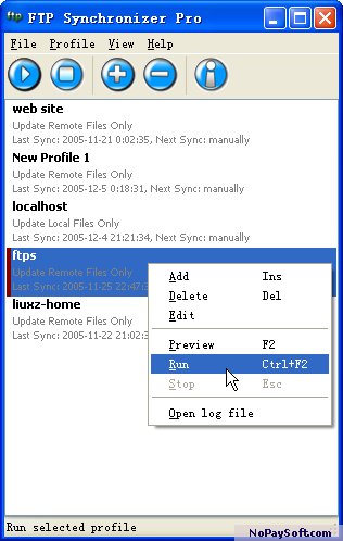 FTP Synchronizer 1.1.9 program screenshot