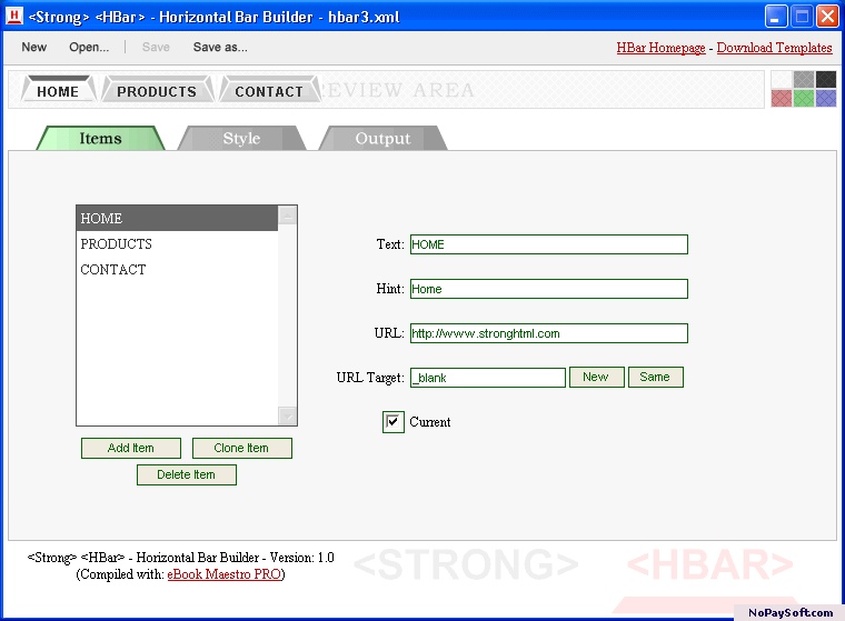 Strong HBar 1.01 program screenshot