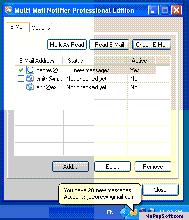 Multi-Mail Notifier 2.0.002.02 program screenshot