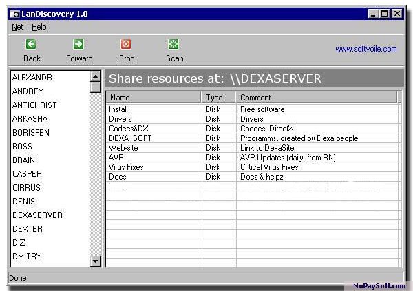 LanDiscovery 1.1 program screenshot