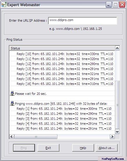 Website Downtime Monitoring Software 2.1.0.8 program screenshot