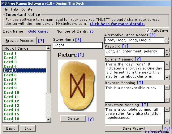 MB Free Runes Software 1.0 program screenshot