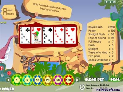 Jurassic Video Poker 2.0 program screenshot