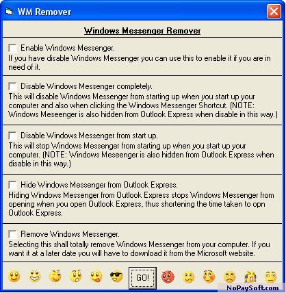 Windows Messenger Remover 1.0 program screenshot