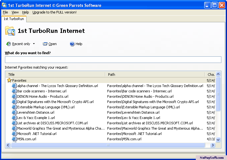 1st TurboRun Internet 1.0 program screenshot