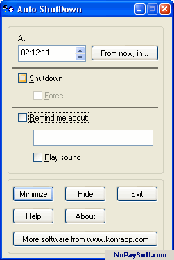 Auto Shutdown 1.0 program screenshot